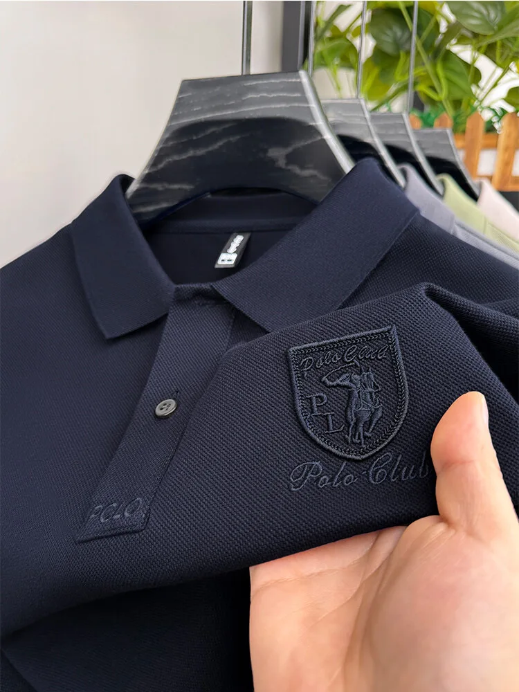 Designer's new fashionable short sleeve polo shirt men high-end brand embroidered T-shirt summer ice silk breathable casual top