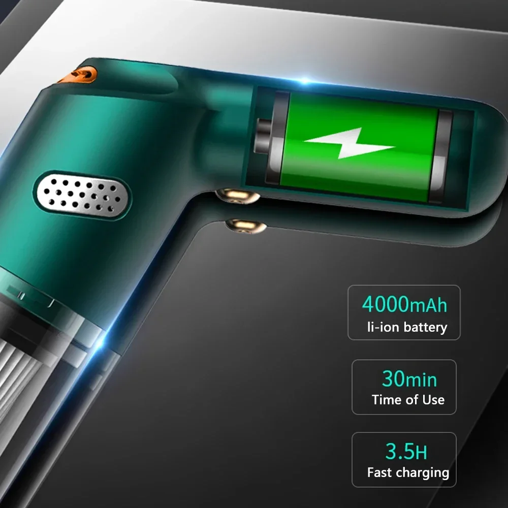 9500PaWireless Handheld Vacuum Cleaner Large Suction Car Vacuum Cleaner Household Mini Pet Hair Vacuum Cleaner Pet Hair Absorber