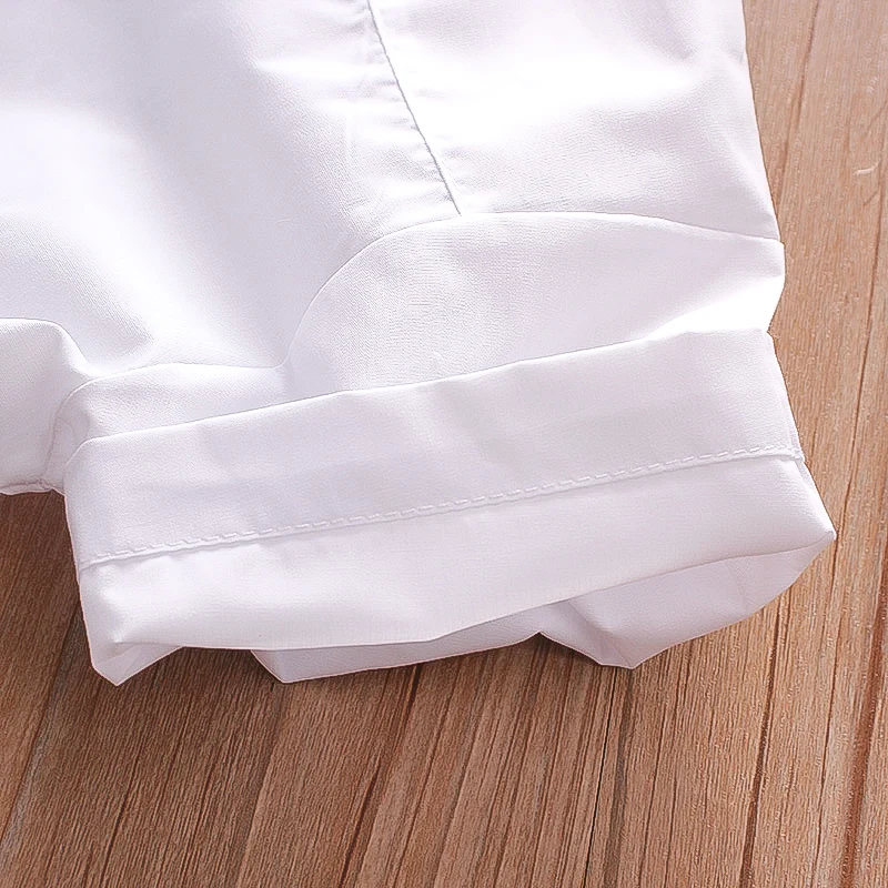 Lapel Pocket Design Infant Shirt Summer New Boys' Baby Short Sleeve Shirt Solid Color Boy Children'S Clothing