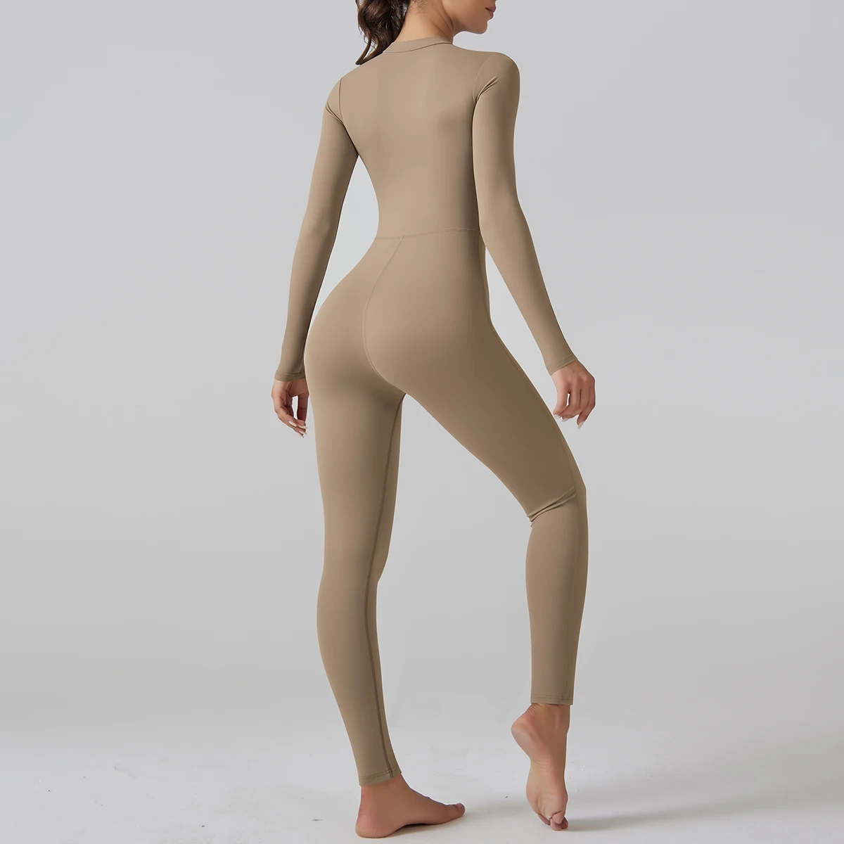 Yoga Set Women's Jumpsuits One-Piece Suit Leggings Zipper Long Sleeve Gym Push Up Workout Clothes Fitness Bodysuit Sportswear