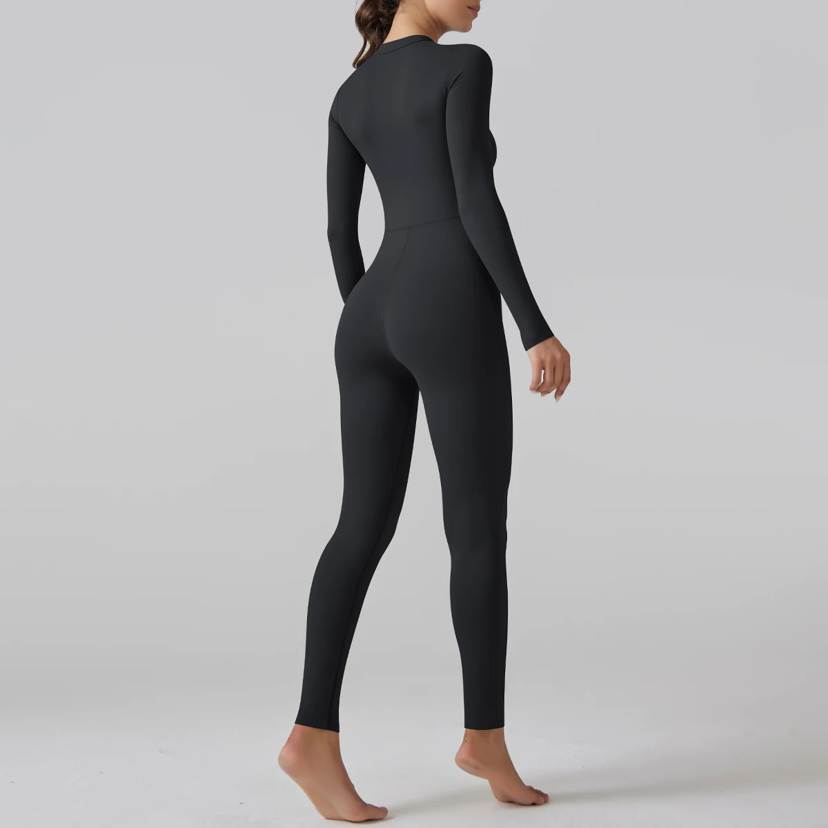 Yoga Set Women's Jumpsuits One-Piece Suit Leggings Zipper Long Sleeve Gym Push Up Workout Clothes Fitness Bodysuit Sportswear