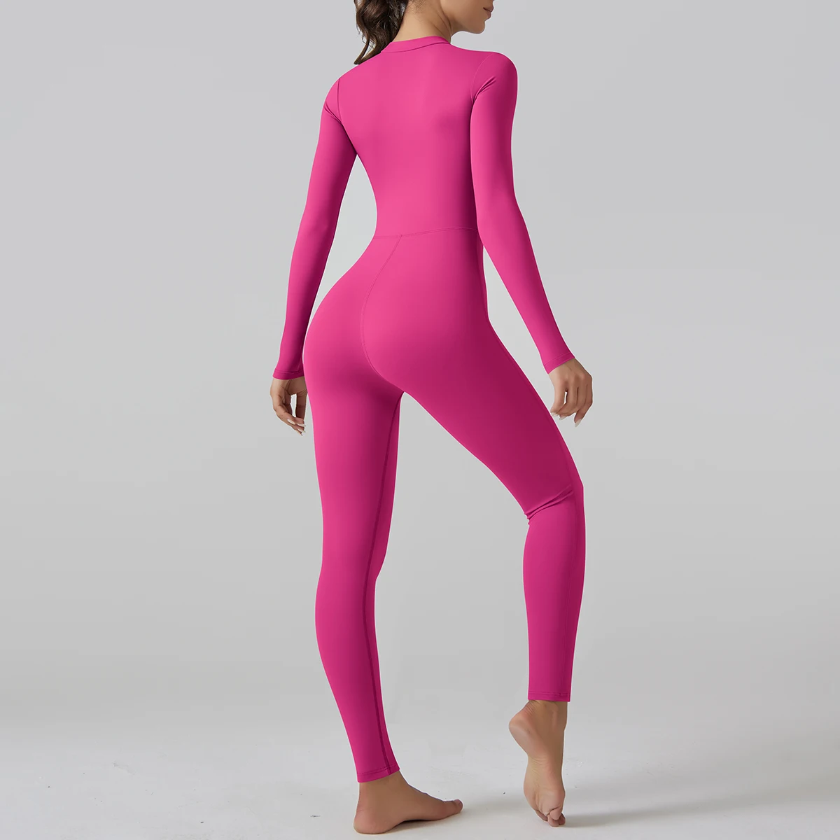 Yoga Set Women's Jumpsuits One-Piece Suit Leggings Zipper Long Sleeve Gym Push Up Workout Clothes Fitness Bodysuit Sportswear