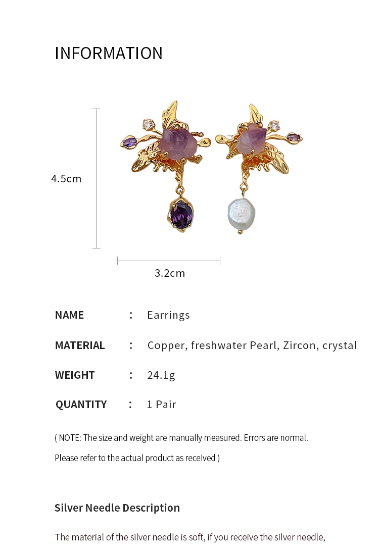 Asymmetrical Fresh Water Pearl Zircon Earring for Women Natural Stone Butterfly Drop Earrings Light Luxury Unique Jewelry
