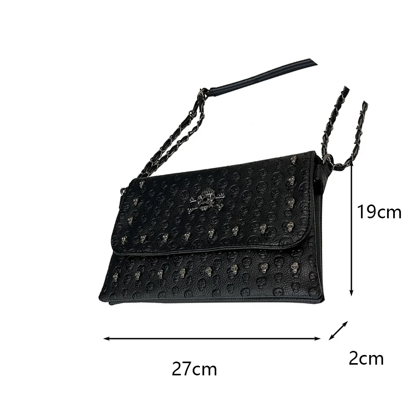 Luxury Women PU Leather Bag Messenger Bags Handbags Famous Brands Designer Female Vintage Gothic Chain Shoulder Bag