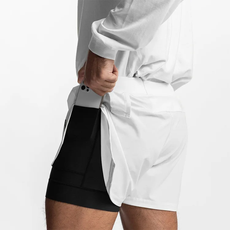 Summer Sports Shorts Fashion Brand Quick Dry Double Layer Casual Shorts Men's Outdoor Running Fitness Basketball Pants