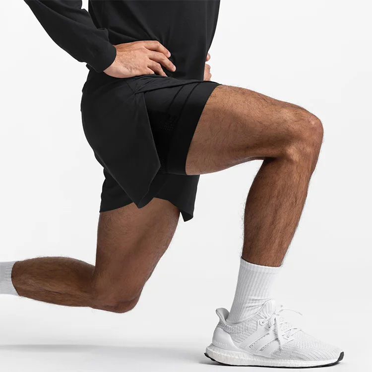Summer Sports Shorts Fashion Brand Quick Dry Double Layer Casual Shorts Men's Outdoor Running Fitness Basketball Pants