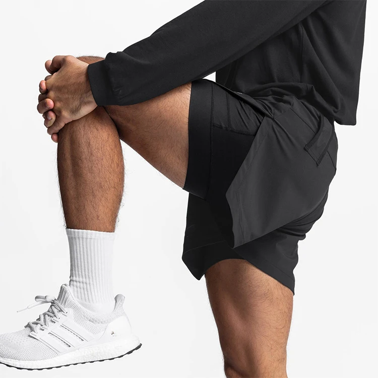 Summer Sports Shorts Fashion Brand Quick Dry Double Layer Casual Shorts Men's Outdoor Running Fitness Basketball Pants