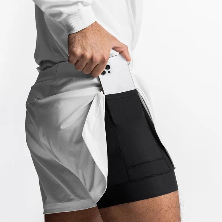 Summer Sports Shorts Fashion Brand Quick Dry Double Layer Casual Shorts Men's Outdoor Running Fitness Basketball Pants