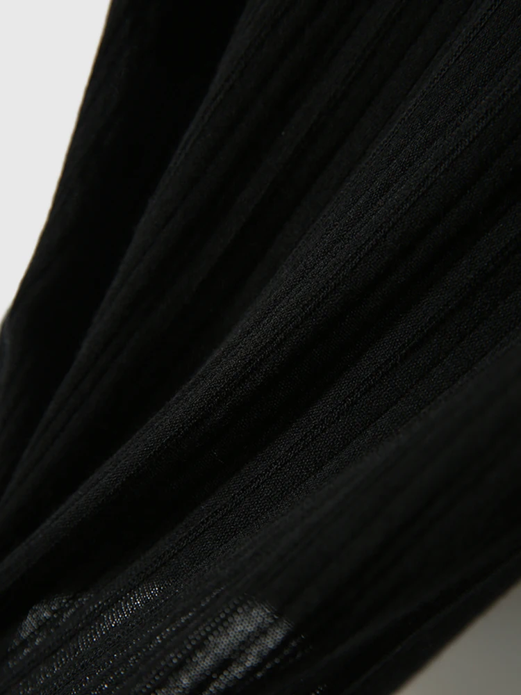 Sexy See-through Lace Tank Tops Women Summer Sleeveless Knitted Vest Casual Korean Half High Collar Camis Black White Top