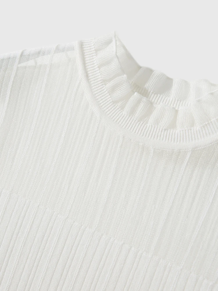 Sexy See-through Lace Tank Tops Women Summer Sleeveless Knitted Vest Casual Korean Half High Collar Camis Black White Top
