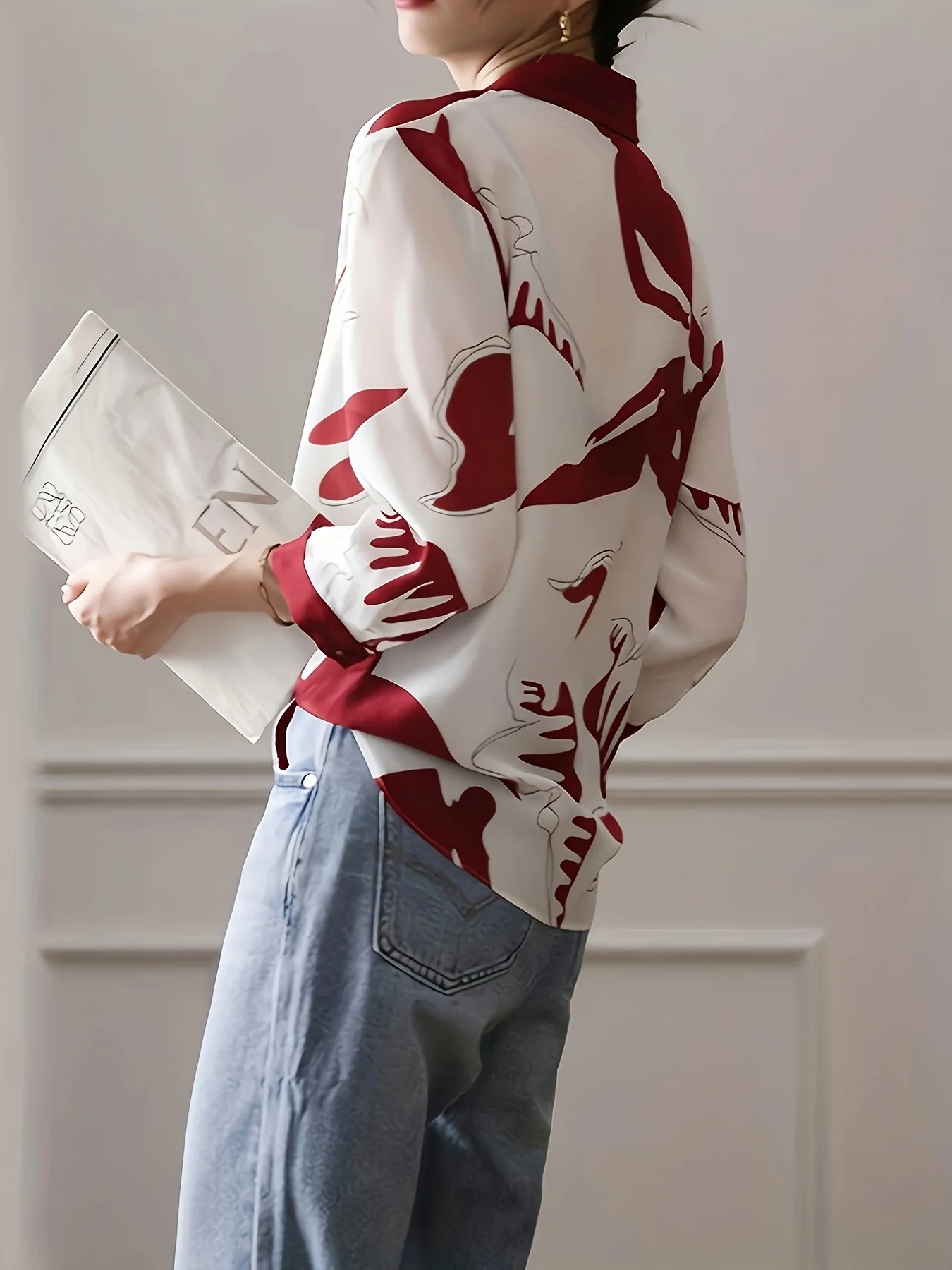 Fashion Luxury Ladies Shirt France Style Woman Printing Blouse Spring Summer Half Sleeve Tops Blusa Mujer