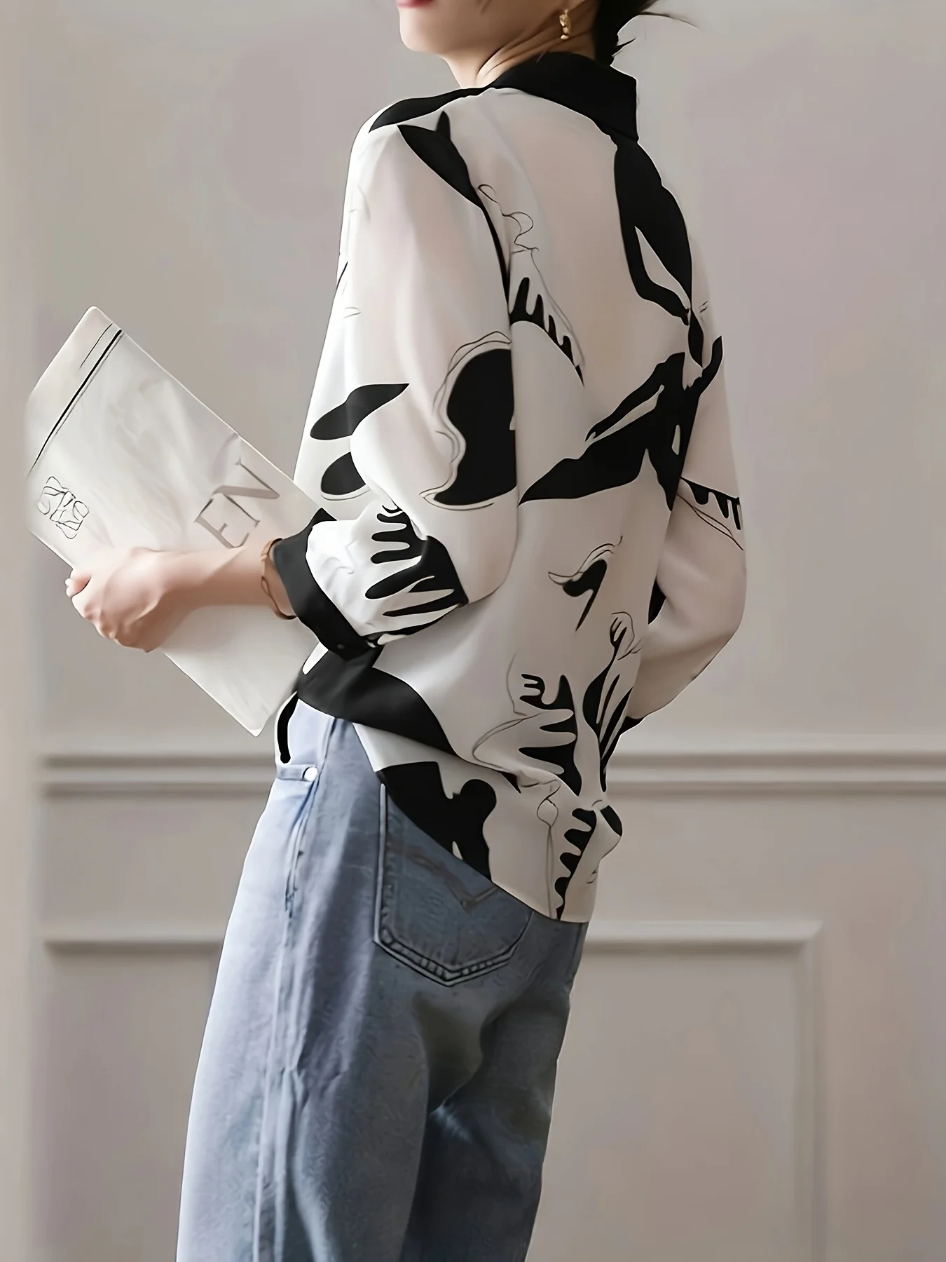 Fashion Luxury Ladies Shirt France Style Woman Printing Blouse Spring Summer Half Sleeve Tops Blusa Mujer