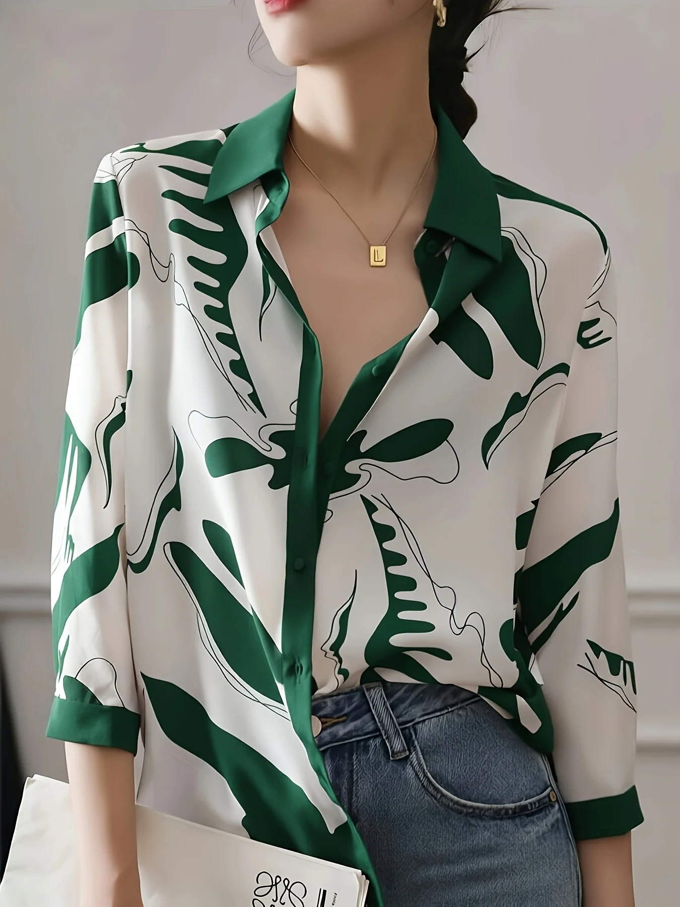 Fashion Luxury Ladies Shirt France Style Woman Printing Blouse Spring Summer Half Sleeve Tops Blusa Mujer