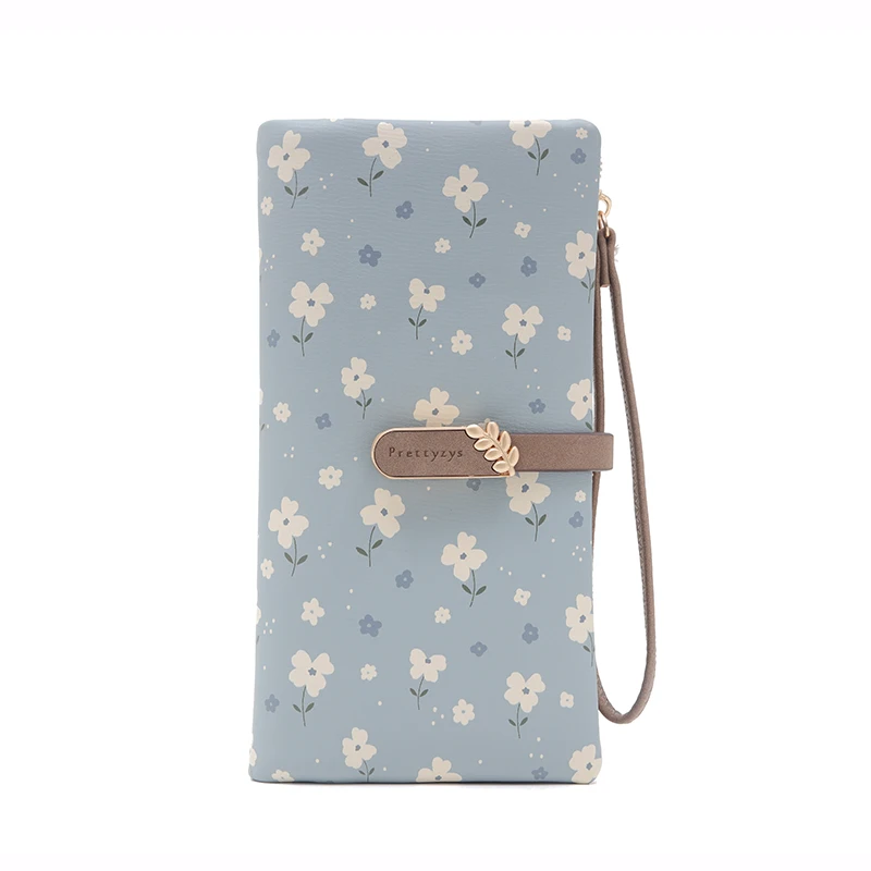 Long Handbag Female 2024 Spring/Summer New Korean PU Printed Zipper Buckle Collapsible Multi-Function Long Wallet Can Be Wrist M