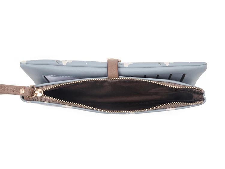 Long Handbag Female 2024 Spring/Summer New Korean PU Printed Zipper Buckle Collapsible Multi-Function Long Wallet Can Be Wrist M
