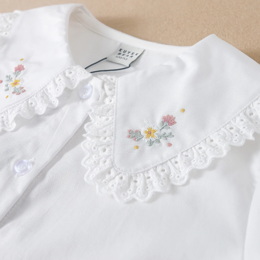 Girls Shirt Delightful White Embroidered Blouse Specifically Designed for Girls Aged 5 to 12 Years Old