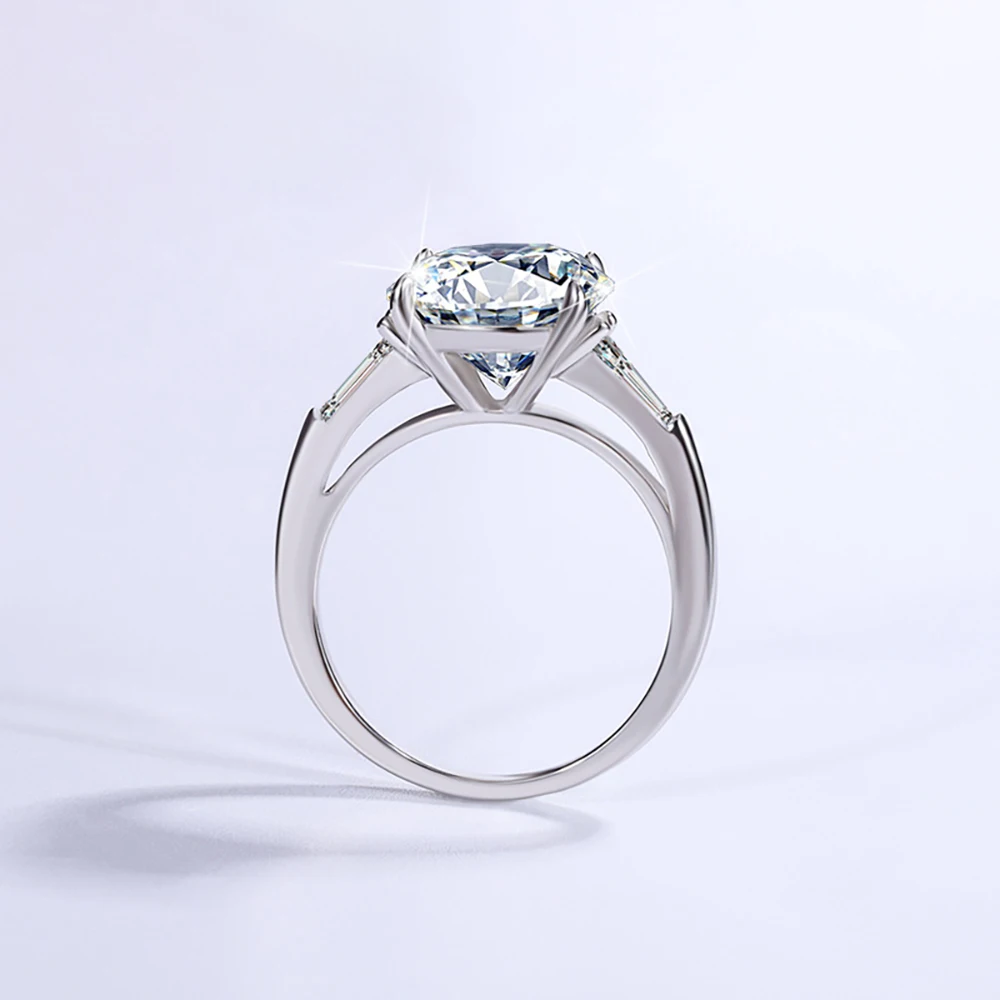 JoyceJelly Luxury Round 5 Carat Moissanite Diamond Ring for Women Sterling Silver 925 Fine Jewelry Female Trendy Wedding Bands