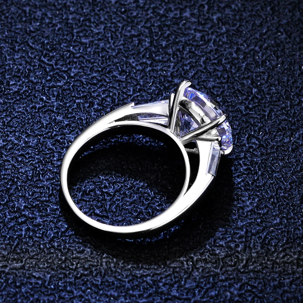 JoyceJelly Luxury Round 5 Carat Moissanite Diamond Ring for Women Sterling Silver 925 Fine Jewelry Female Trendy Wedding Bands