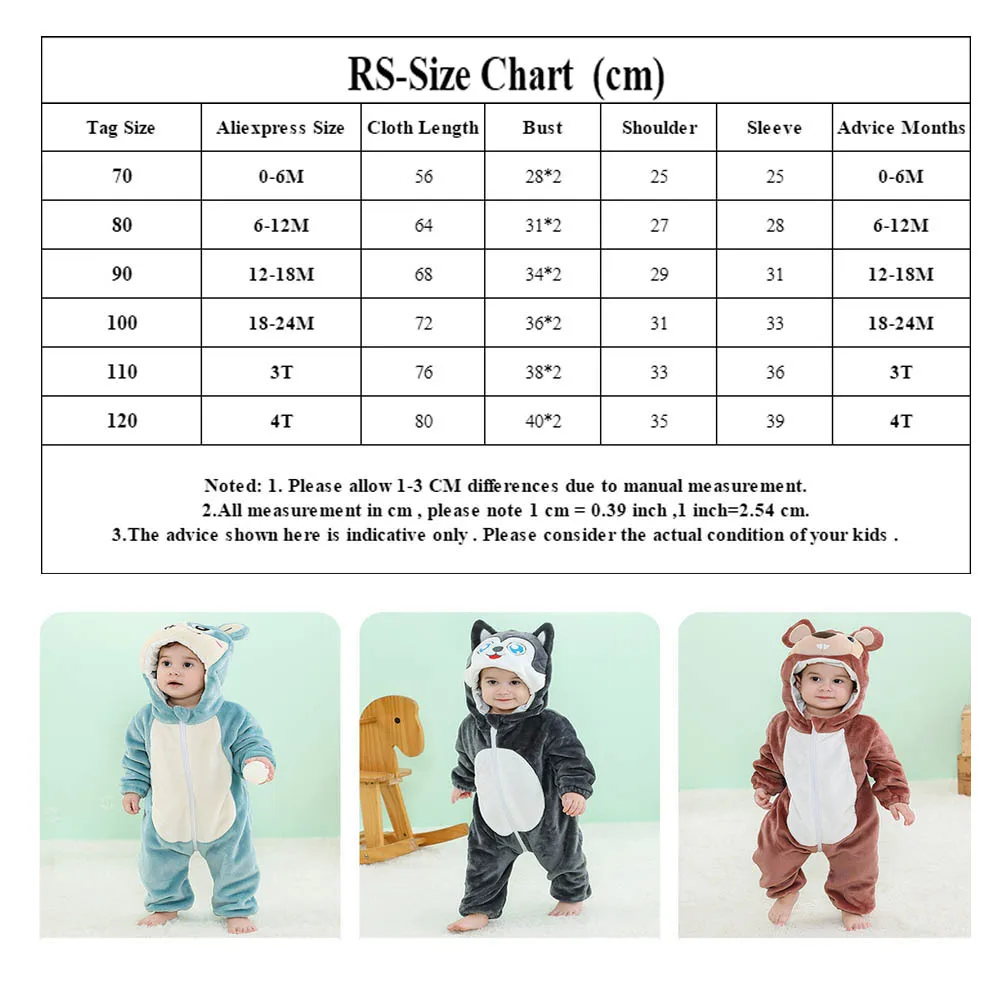 Toddler Boys Girls Kigurumi Pajamas 0-4 Years Children Sleepwear Winter Baby Rompers Infant Flannel Warm Clothes Animal Onesies