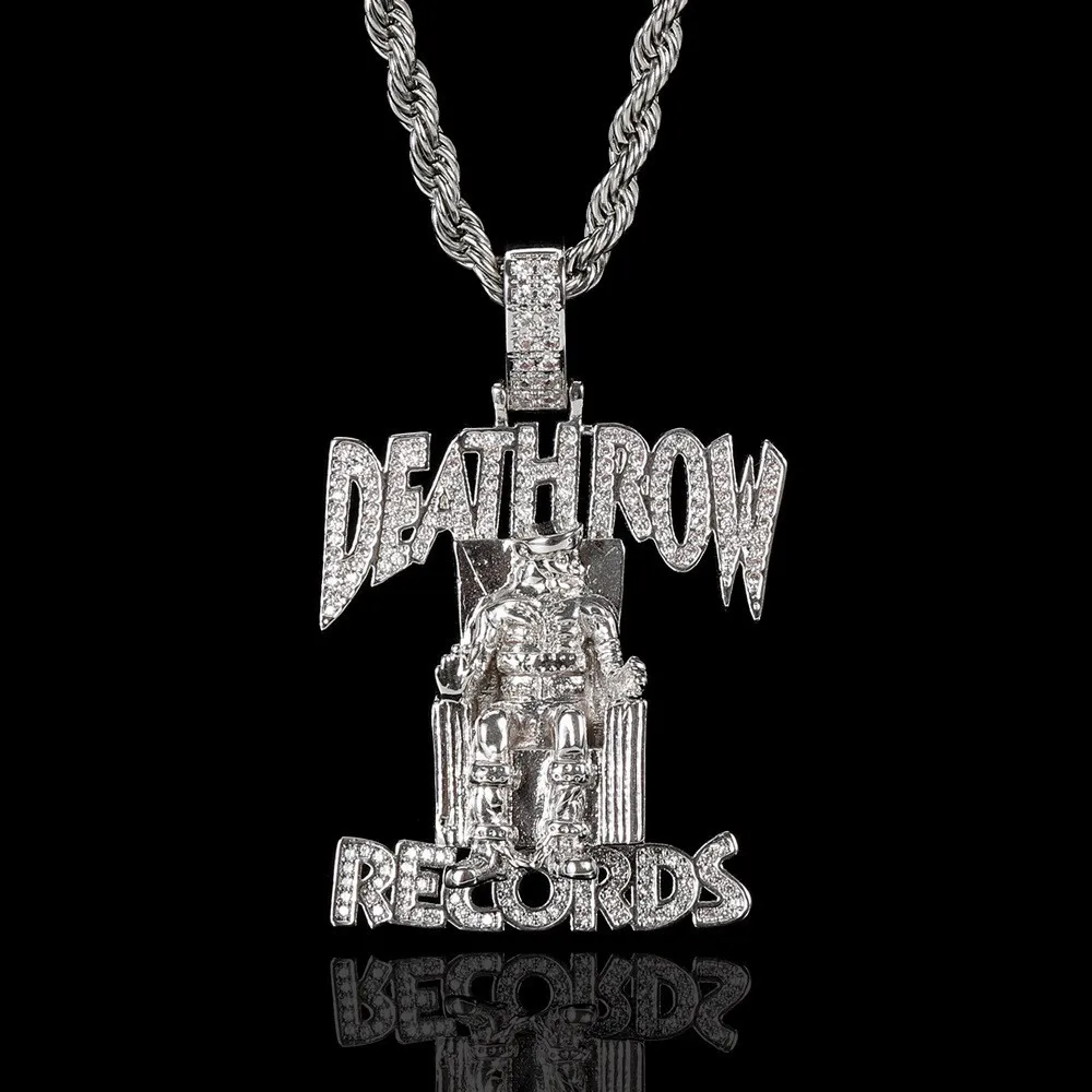 Deathlow Records Prisoner Necklace Stainless Steel Men's Fashionable Jewelry Hip-hop Rock Iced Out Pendant Party Gift
