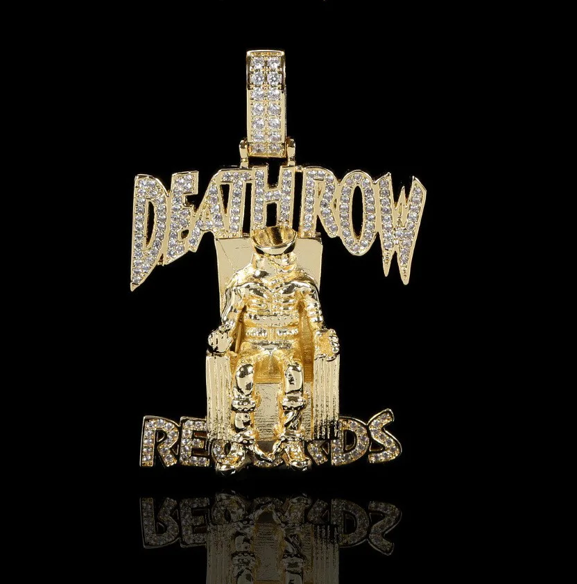 Deathlow Records Prisoner Necklace Stainless Steel Men's Fashionable Jewelry Hip-hop Rock Iced Out Pendant Party Gift