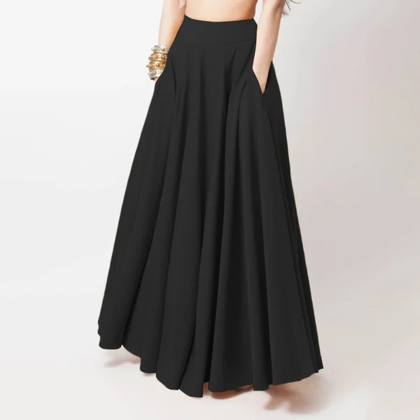 Korean Version of the New Half-Skirt Elastic Waist Plus-Size Women's Long Skirt High Waist Show Thin Skirt with a Wide Range