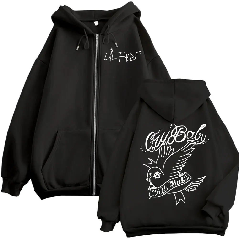 Rapper Lil Peep Cry Baby Zipper Hoodie Men Women Hip Hop Pop Music Zip Up Sweatshirt Autumn Winter High Quality Fleece Pullovers