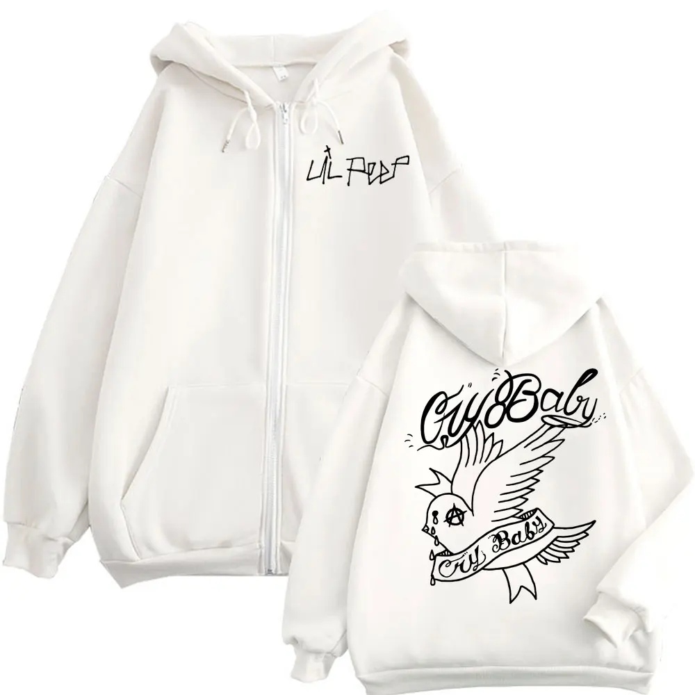 Rapper Lil Peep Cry Baby Zipper Hoodie Men Women Hip Hop Pop Music Zip Up Sweatshirt Autumn Winter High Quality Fleece Pullovers
