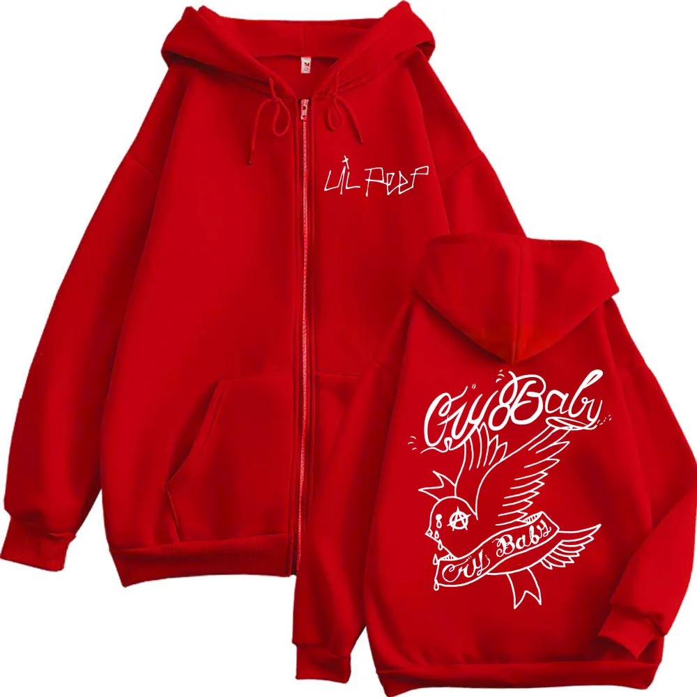 Rapper Lil Peep Cry Baby Zipper Hoodie Men Women Hip Hop Pop Music Zip Up Sweatshirt Autumn Winter High Quality Fleece Pullovers