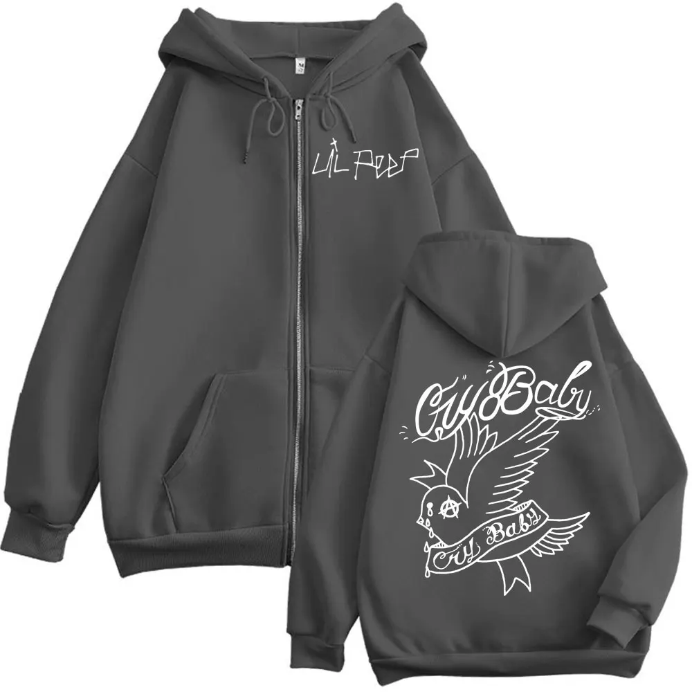 Rapper Lil Peep Cry Baby Zipper Hoodie Men Women Hip Hop Pop Music Zip Up Sweatshirt Autumn Winter High Quality Fleece Pullovers
