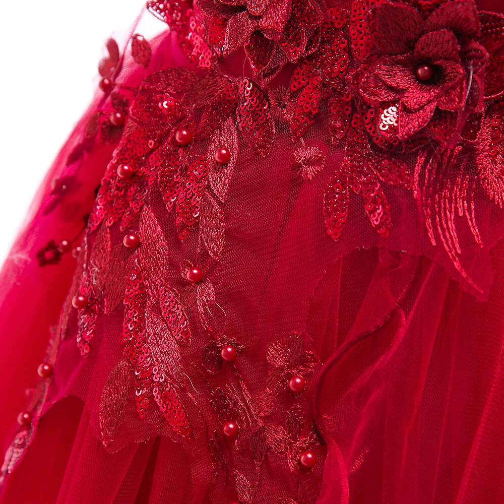 Elegant Wedding Bridemaids Party Girls Dress Tulle Bow Birthday Princess Dresses for Kids Flower Christmas Prom Evening Costumes