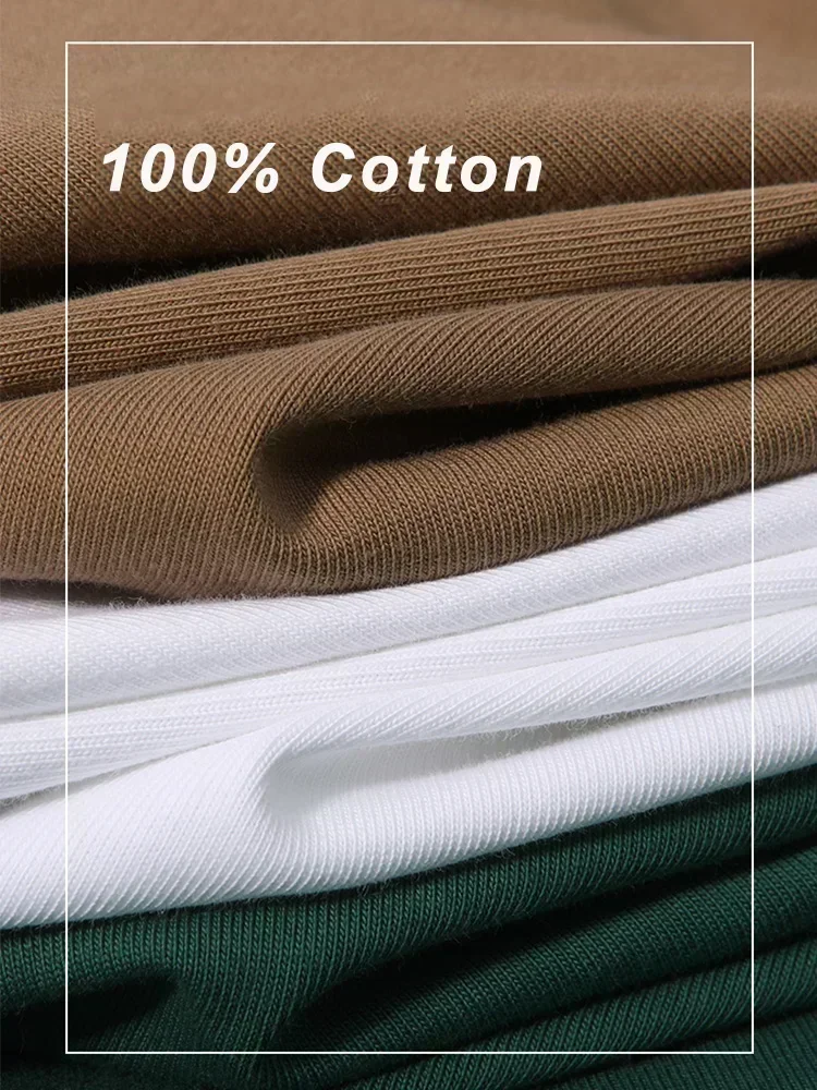 Summer 300gsm Heavy Cotton T-shirts Men Korean Fashion O-Neck Short Sleeve Solid Color Casual Unisex Basic Tees Oversized Tshirt