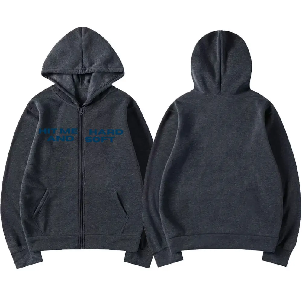 Hit Me Hard and Soft 2025 Tour Zipper Hoodies Men Women Harajuku Pullovers Fashion Hip Hop Zip Up Sweatshirts Jackets Fans Gift