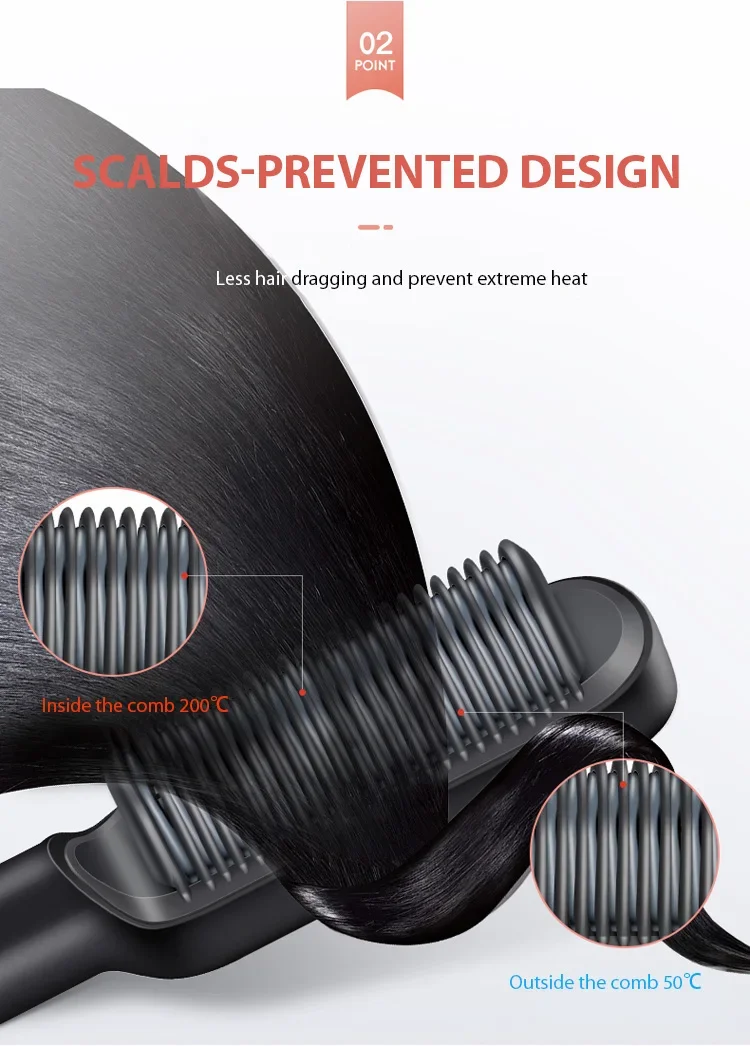 Hair Straightener Professional Quick Heated Electric Hot Comb Hair Straightener Personal Care Multifunctional Hairstyle Brush