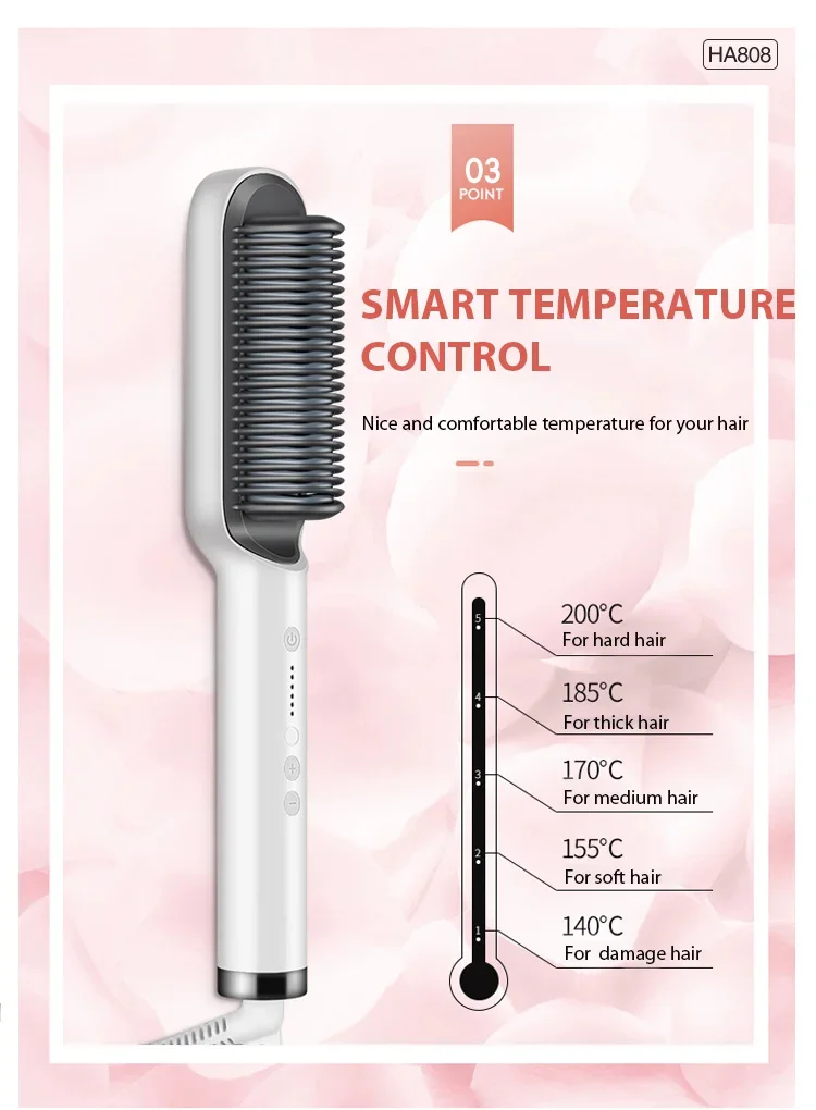 Hair Straightener Professional Quick Heated Electric Hot Comb Hair Straightener Personal Care Multifunctional Hairstyle Brush