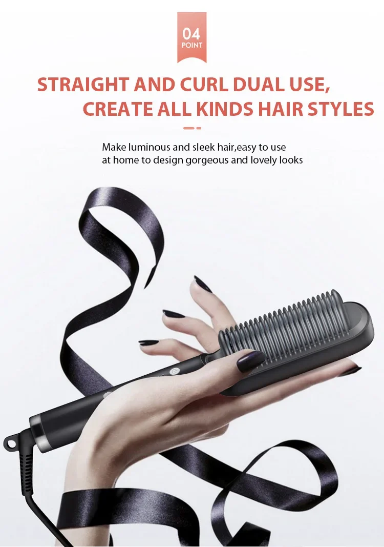 Hair Straightener Professional Quick Heated Electric Hot Comb Hair Straightener Personal Care Multifunctional Hairstyle Brush
