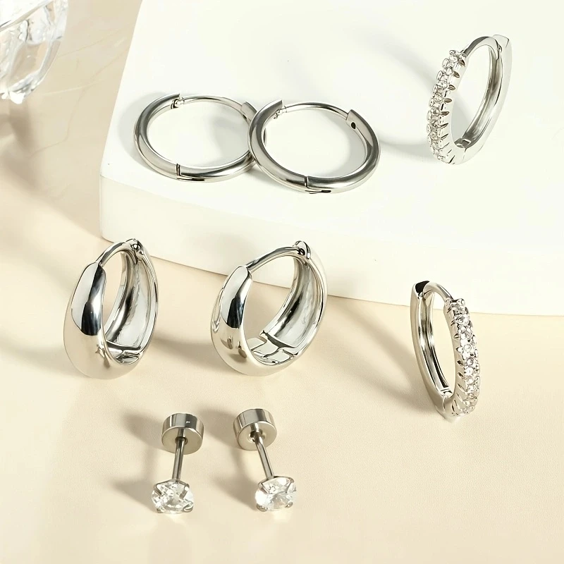 8pcs Hypoallergenic Thick Earrings Cartilage Jewelry Set