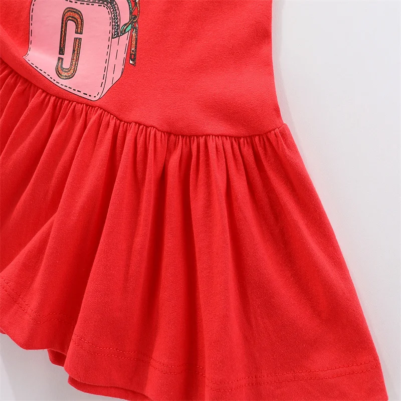 Jumping Meters 2-7T Long Sleeve Girls T Shirts With Skirts Bag Print For 2-7 Years Children's Blouses Kids Tees Tops Autumn Wear