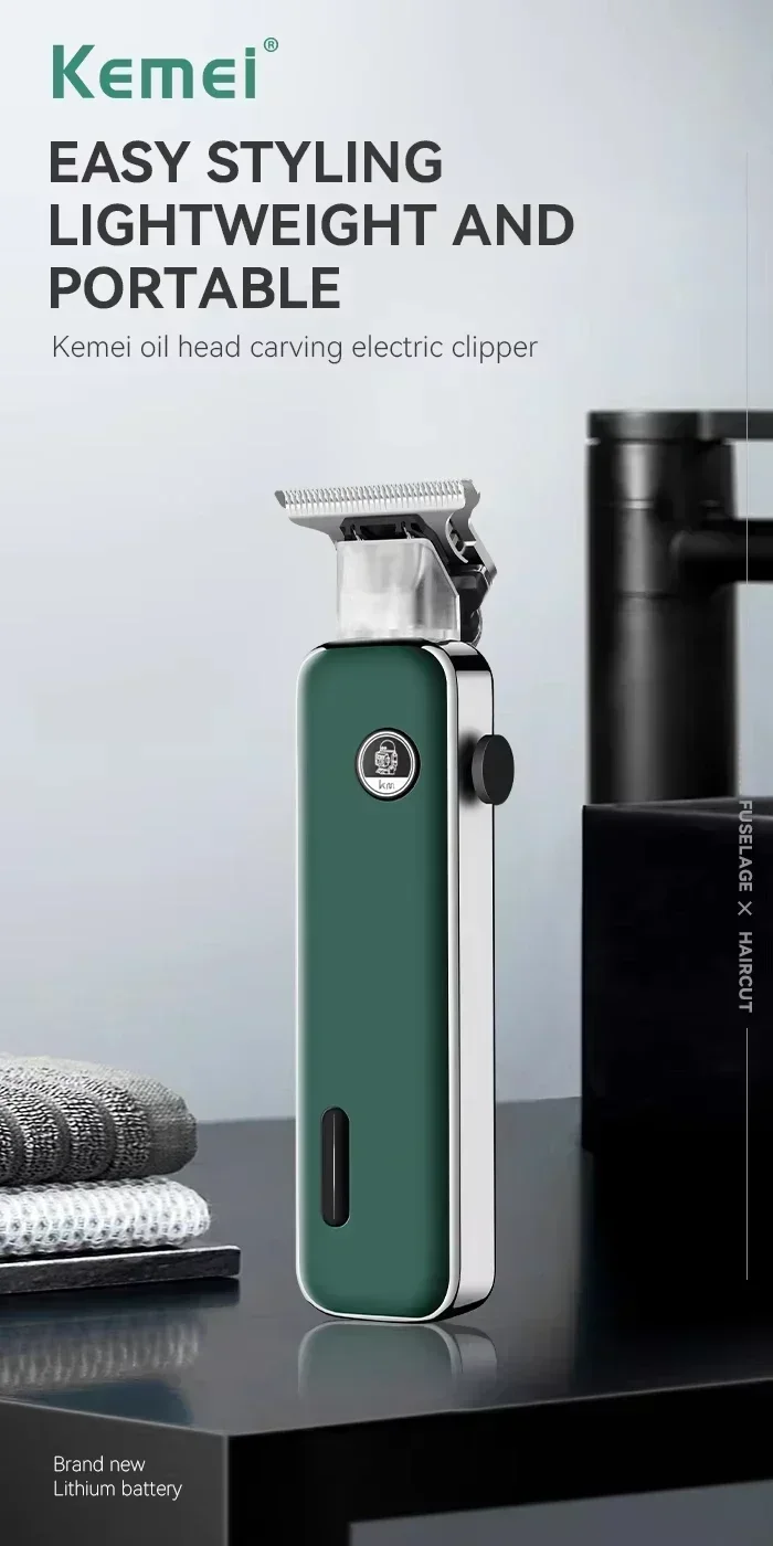 Kemei KM-2027 KM-5098 Professional Hair Clipper and Beard Trimmer New Design USB Rechargeable Shaver for Men Electric Clippers