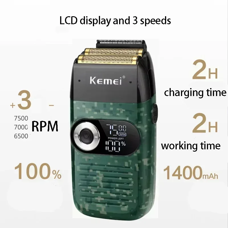 Kemei KM-2027 KM-5098 Professional Hair Clipper and Beard Trimmer New Design USB Rechargeable Shaver for Men Electric Clippers