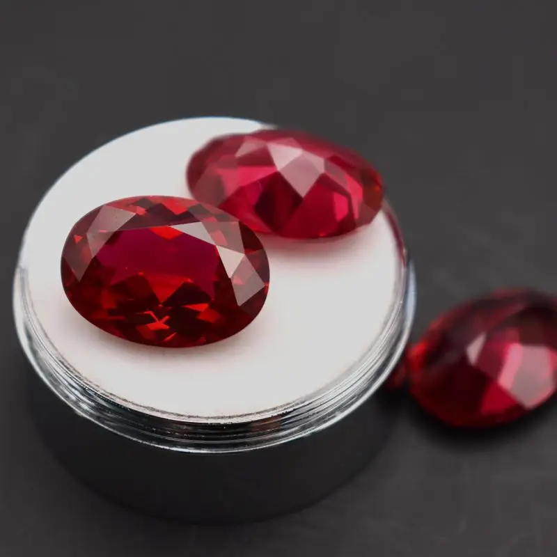 Boxed Pigeon Blood Red Ruby Lab Grown Ruby Loose Gemstones Top Quality Stones for Jewelry Accessories and Collections DIY Gems