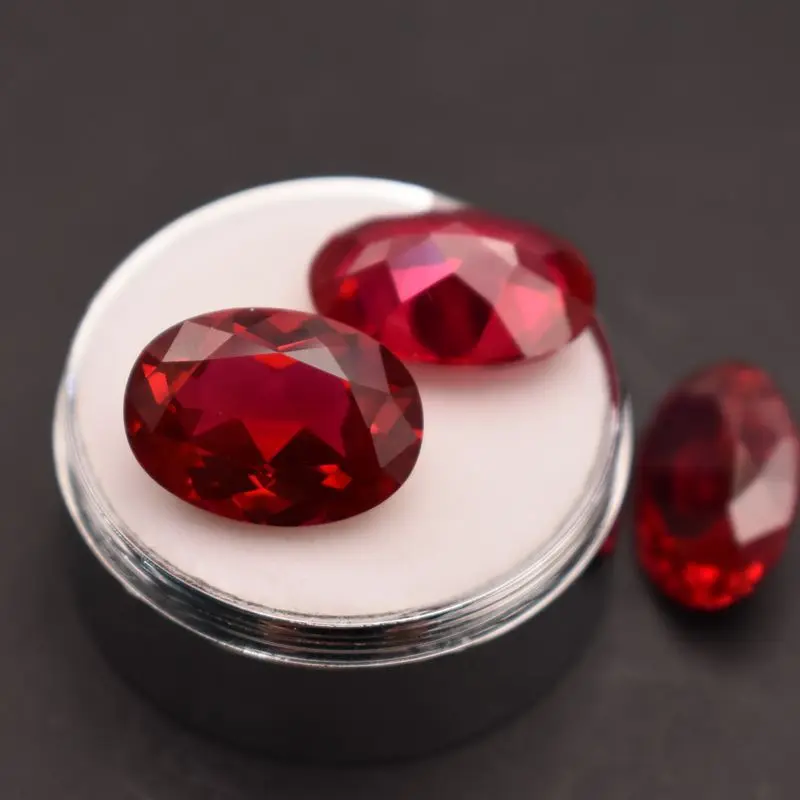 Boxed Pigeon Blood Red Ruby Lab Grown Ruby Loose Gemstones Top Quality Stones for Jewelry Accessories and Collections DIY Gems