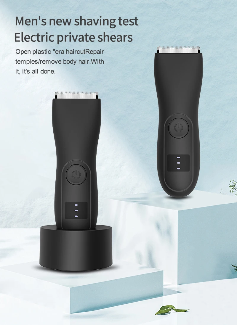 Men's IPX7 Ball Trimmer,Waterproof, Lighted, Ceramic Blade. Grooms Pubic, Body & Groin. USB-C, No Nicks. Gift for Him/Dad.