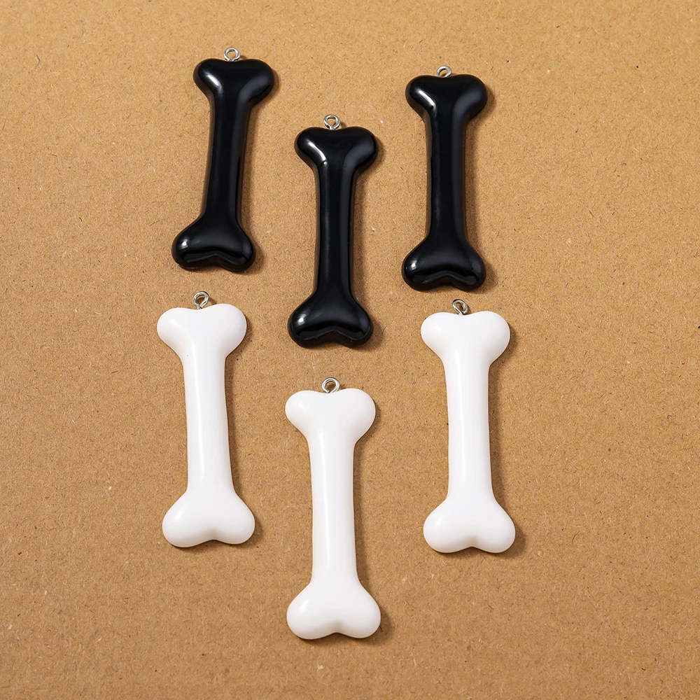 10pcs 60*20mm Resin Simulated Bone Charms Pendants for Jewelry Making Necklace Earrings DIY Accessories Supplies