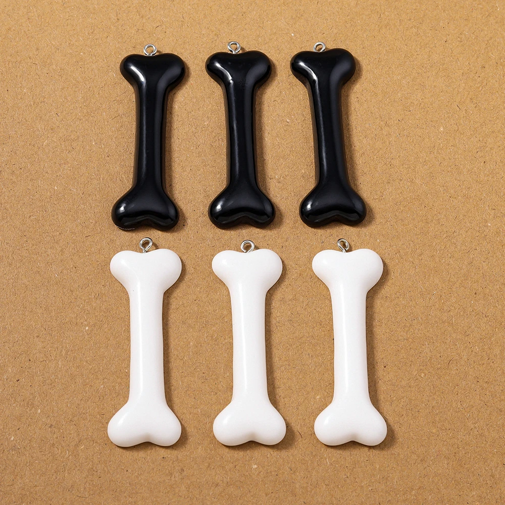 10pcs 60*20mm Resin Simulated Bone Charms Pendants for Jewelry Making Necklace Earrings DIY Accessories Supplies