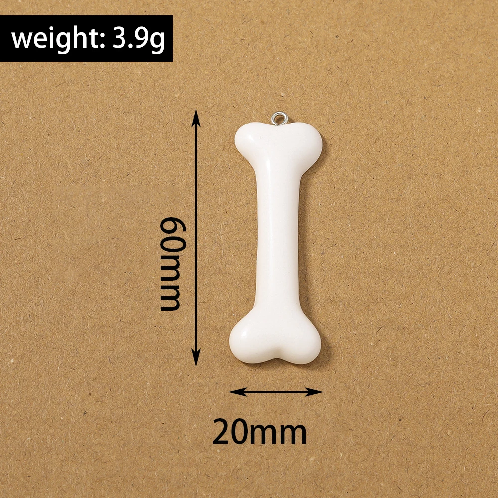 10pcs 60*20mm Resin Simulated Bone Charms Pendants for Jewelry Making Necklace Earrings DIY Accessories Supplies