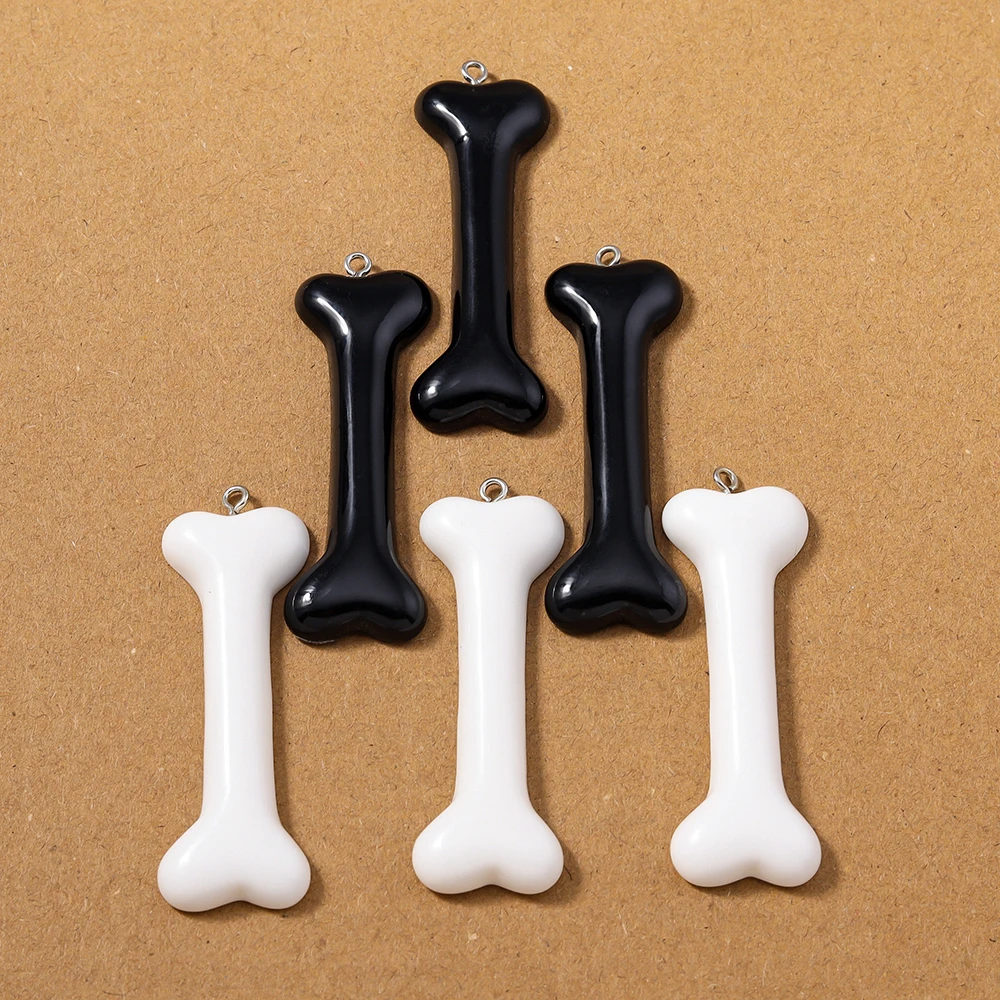 10pcs 60*20mm Resin Simulated Bone Charms Pendants for Jewelry Making Necklace Earrings DIY Accessories Supplies