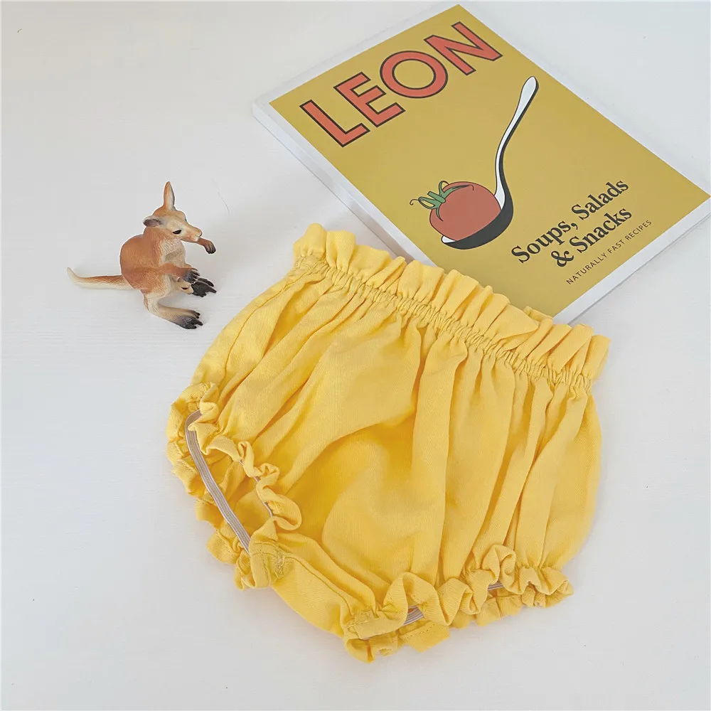 Baby Girls Bloomer Toddler Cotton Linen Shorts Frill Diaper Cover 0-2 Years