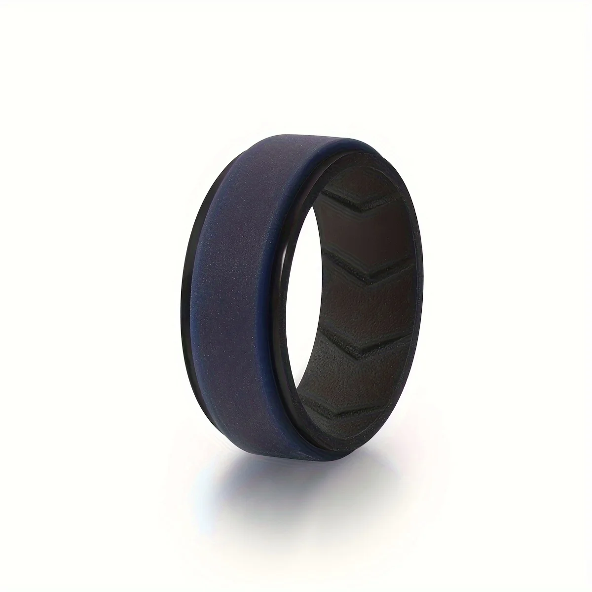 7Pcs Colorful Silicone Rings for Men, 8mm Wide Rubber Wedding Bands, Soft Breathable Hypoallergenic Rings, US Size 7-15