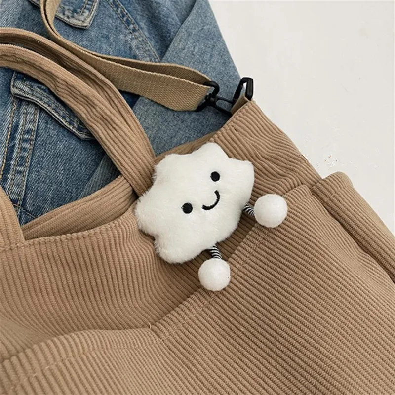 New Corduroy Tote Bag with Zipper Closure, Chic Daily Commuter Handbag Shoulder Crossbody Bag, Ideal for Shopping & Everyday Use